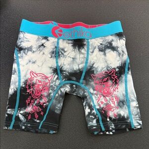Ethika Black and White Tie-Dye Boxer Briefs with Pink Tiger